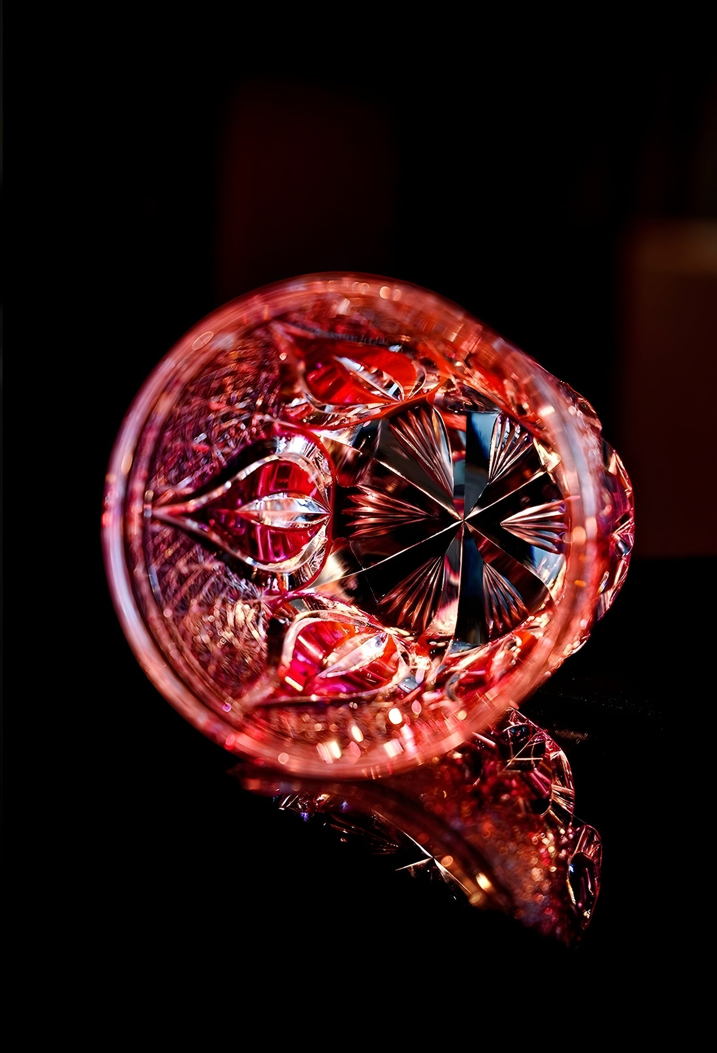 Bicchiere Edo Kiriko – ‘Fiamma Cremisi’ – Scatola in legno GuerraHome