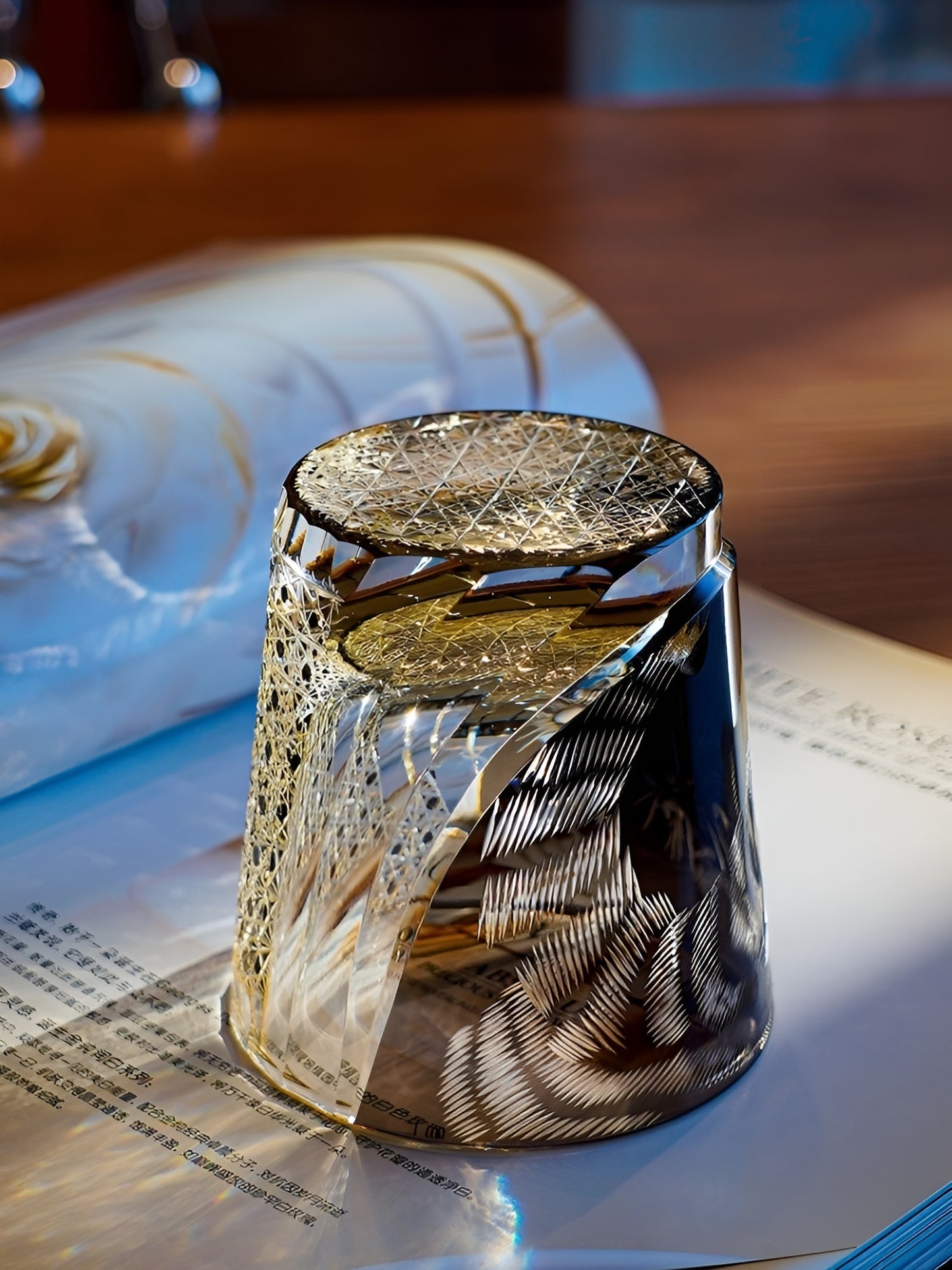 Bicchiere Edo Kiriko – ‘Tigre Nera’ – Scatola in Legno