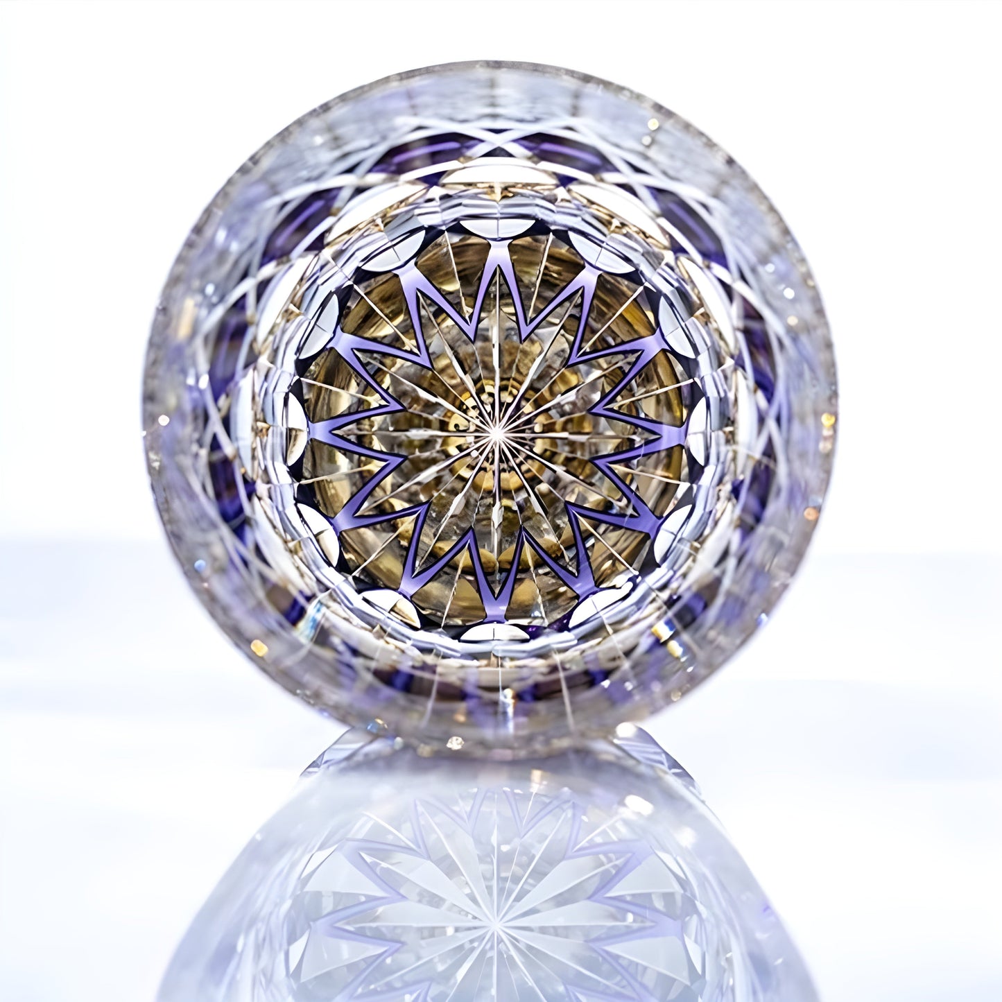 Bicchiere Edo Kiriko – ‘Fluorite Viola’ – Scatola in legno GuerraHome