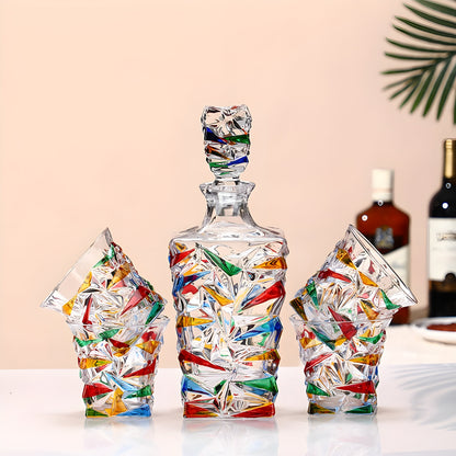 Set Bicchieri e Decanter in Cristallo 'Glaciale' – Collezione Murano | Design Ispirato a Zecchin GuerraHome