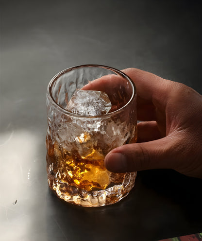 Japanese EDO First Snow Old Fashioned Glass Whiskey Cup Wood Gift Box Whisky Thick Crystal Hammer Heavy Wine Tumbler Beer Mug GuerraHome