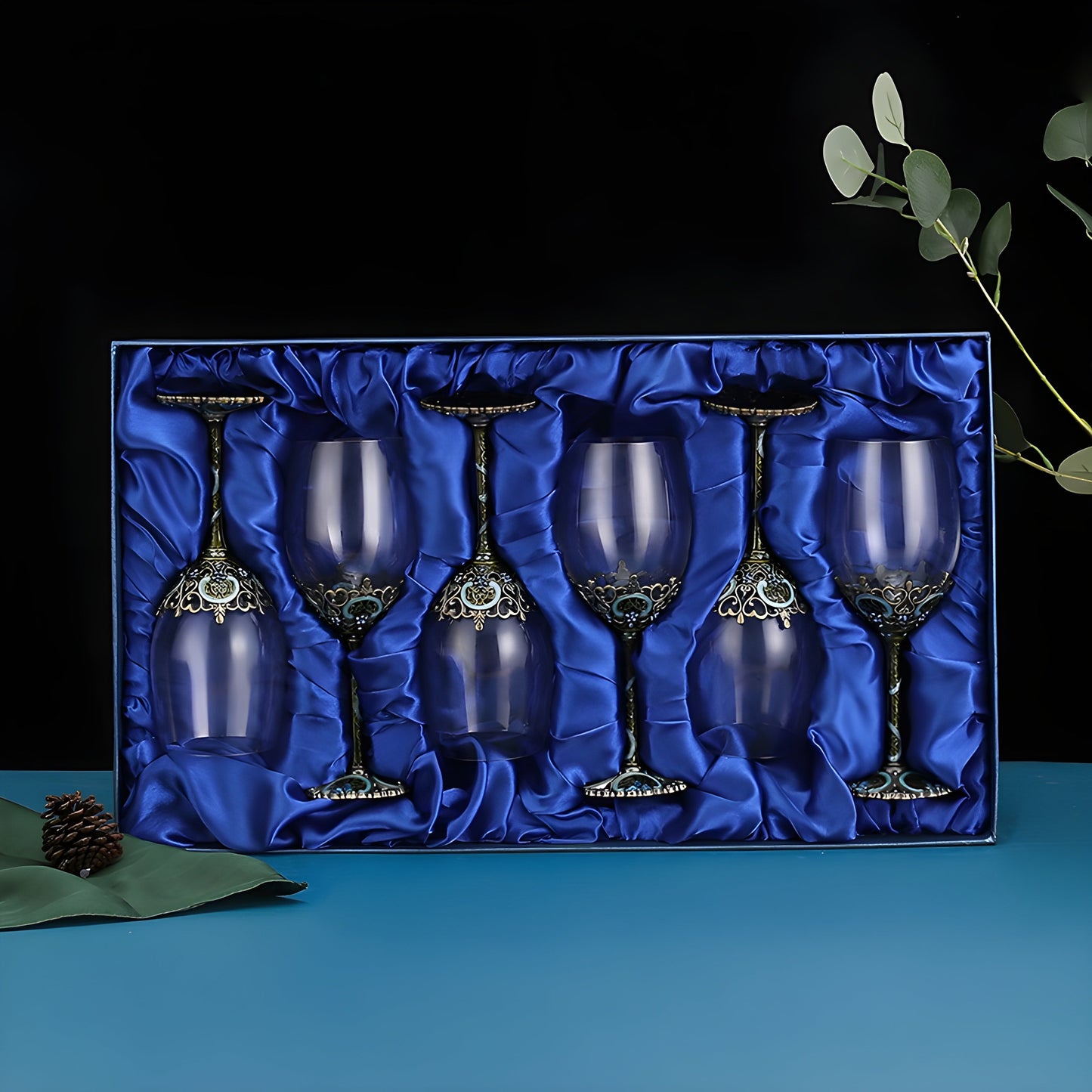 Set di Calici con Decanter 'Emerald Bloom' in Cristallo GuerraHome