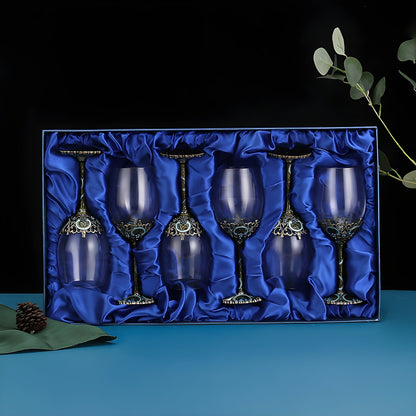 Set di Calici con Decanter 'Emerald Bloom' in Cristallo GuerraHome