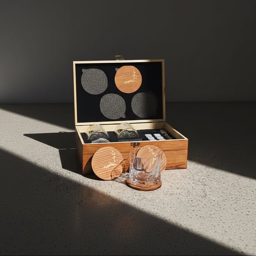 Set Bicchieri da Whisky “Four Seasons”  - Scatola in Legno