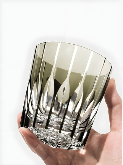 Bicchiere Edo Kiriko – Kagami Design 'Asterismo' – Scatola in Legno GuerraHome