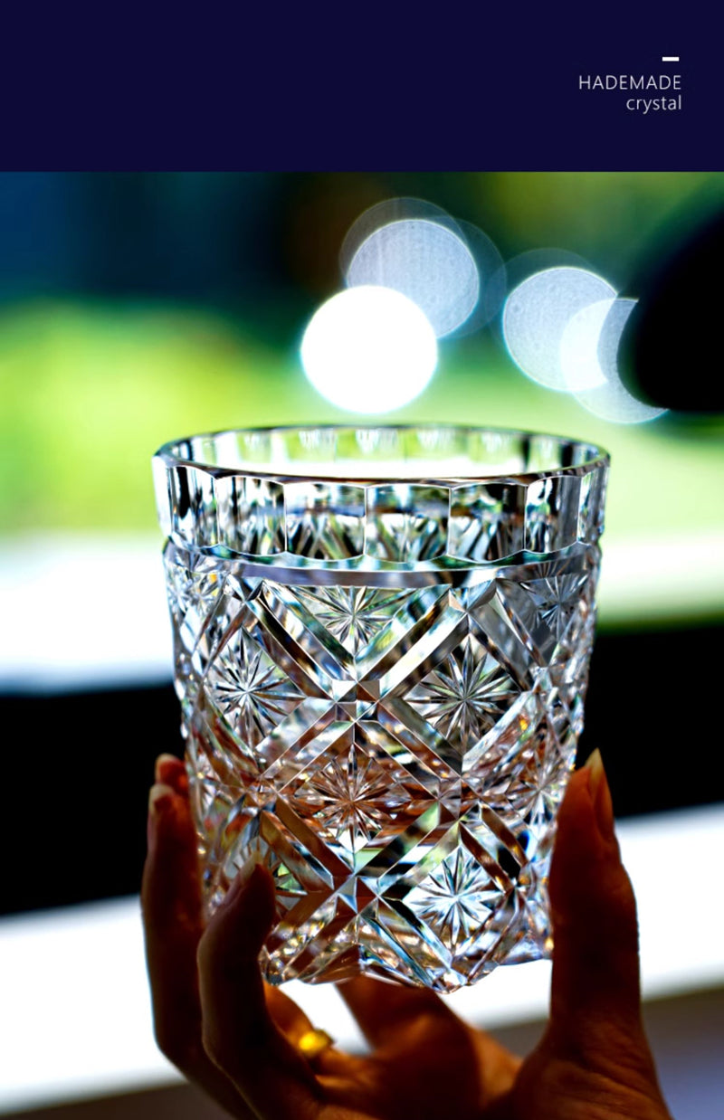 Bicchiere Edo Kiriko – Fioriture– Scatola in Legno GuerraHome