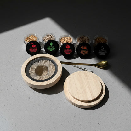 Kit Affumicatore per Cocktail - 6 Aromi in Legno Naturale GuerraHome