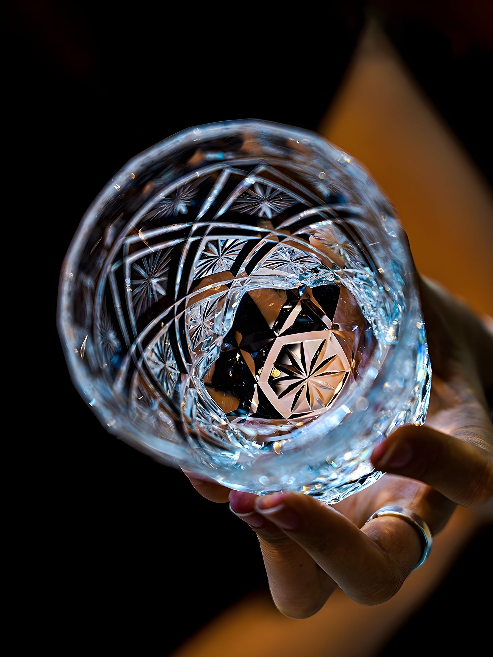 Bicchiere Edo Kiriko – Fioriture– Scatola in Legno GuerraHome