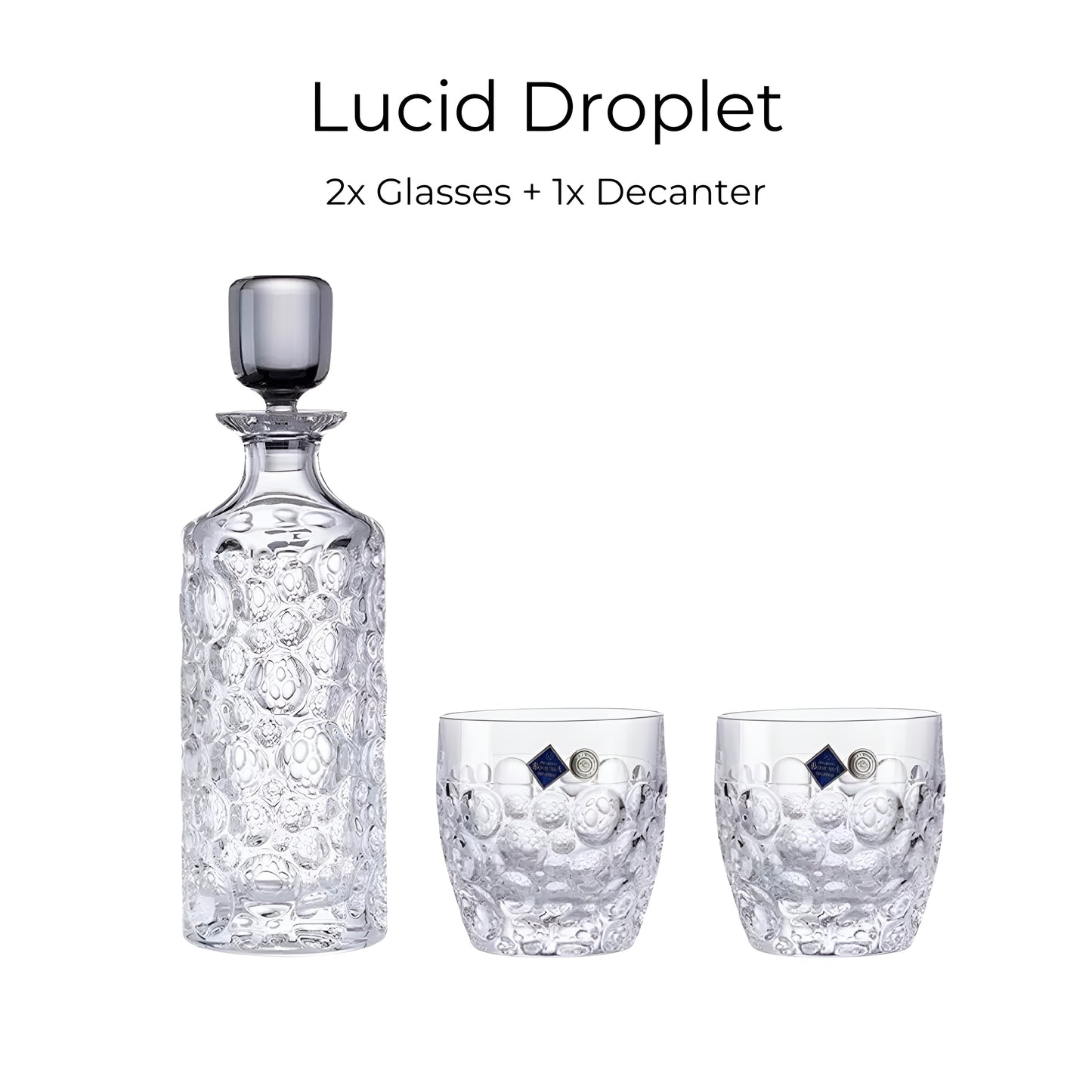 Set di Bicchieri e Decanter in Cristallo Bohemia – Modello 'Lisbona Lucido'