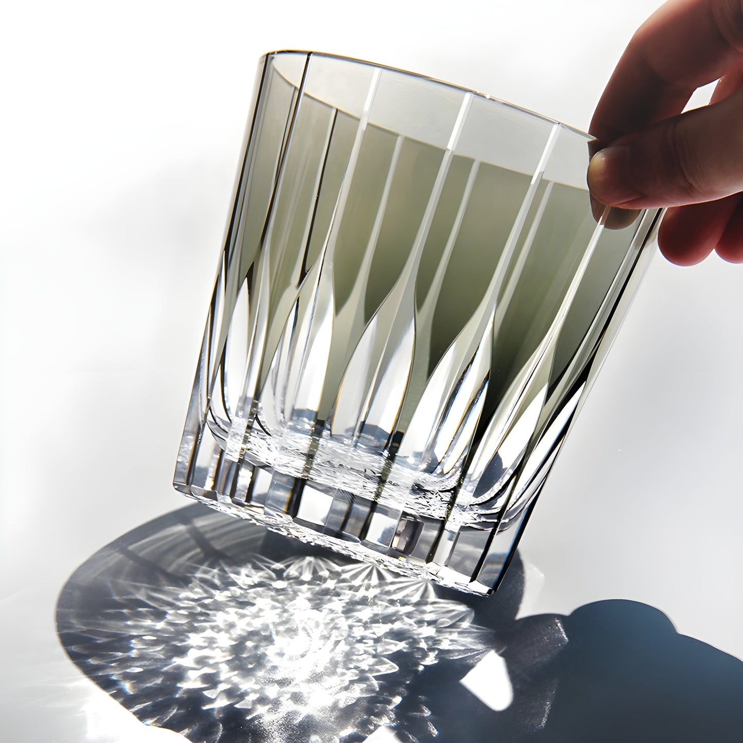 Bicchiere Edo Kiriko – Kagami Design 'Asterismo' – Scatola in Legno GuerraHome