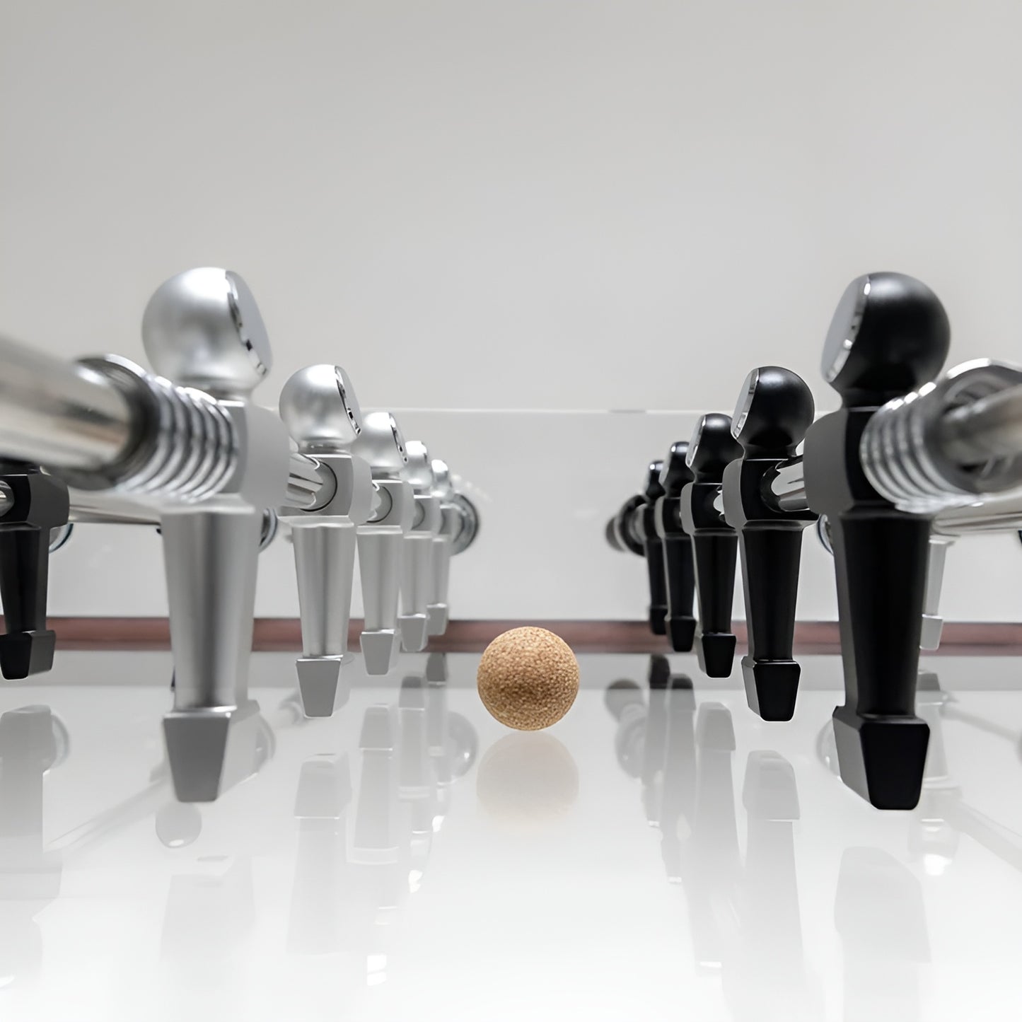 90° Minuto IIII – Tavolo da Calcio Balilla in Legno Wengè e Vetro Trasparente