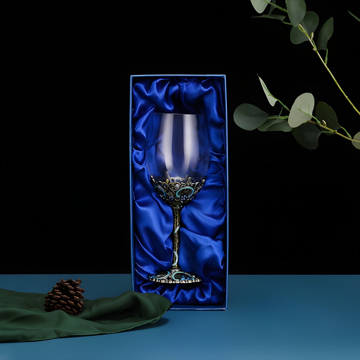 Set di Calici con Decanter 'Emerald Bloom' in Cristallo GuerraHome