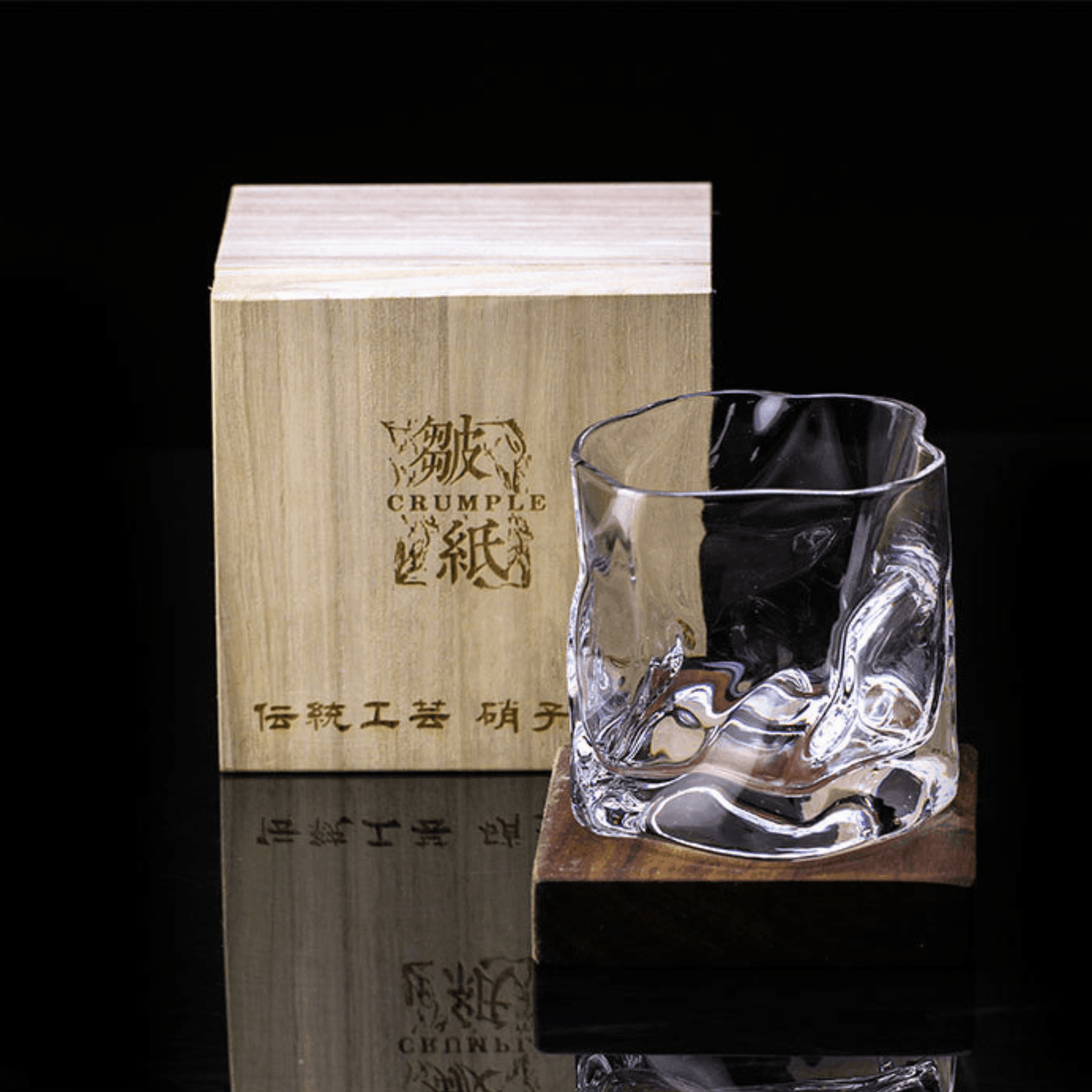 Bicchiere da Whisky Edo Kiriko – Corpo Increspato - Scatola In Legno GuerraHome