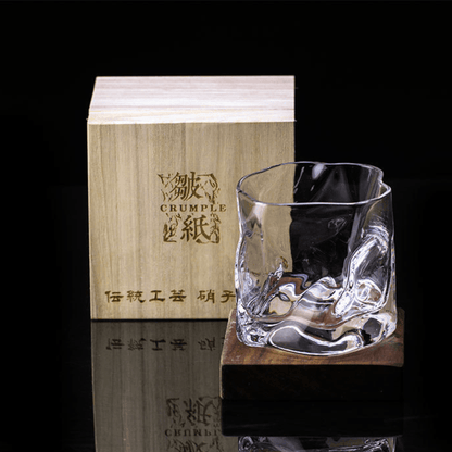Bicchiere da Whisky Edo Kiriko – Corpo Increspato - Scatola In Legno GuerraHome