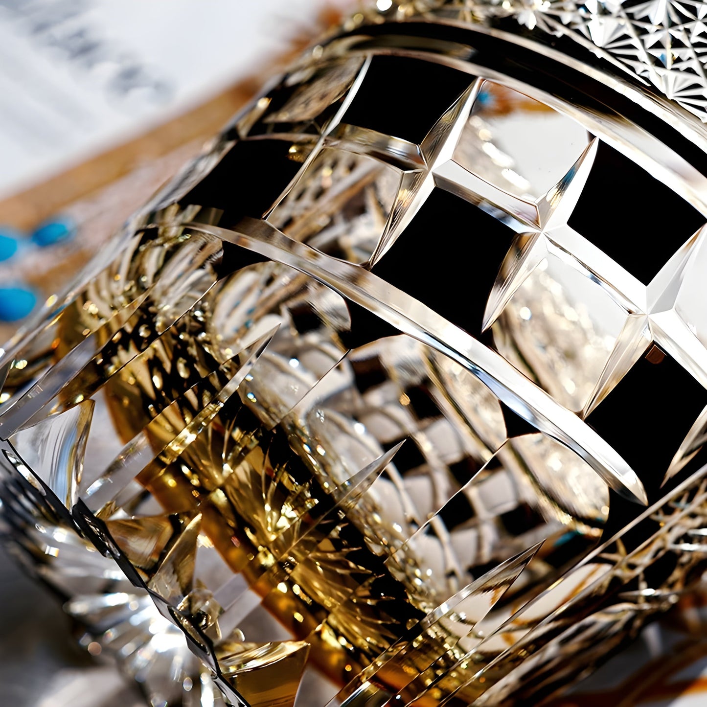 Bicchiere Edo Kiriko – “Costellazione Nera” – Scatola in legno GuerraHome