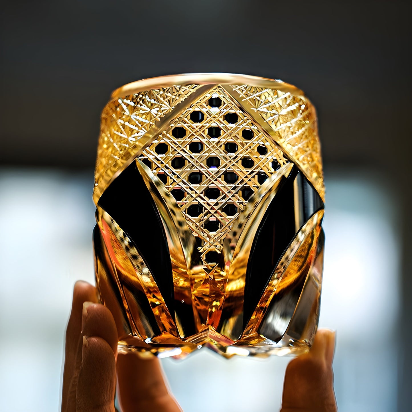 Bicchiere Edo Kiriko – ‘Cavaliere Imperiale’ – Scatola in legno GuerraHome