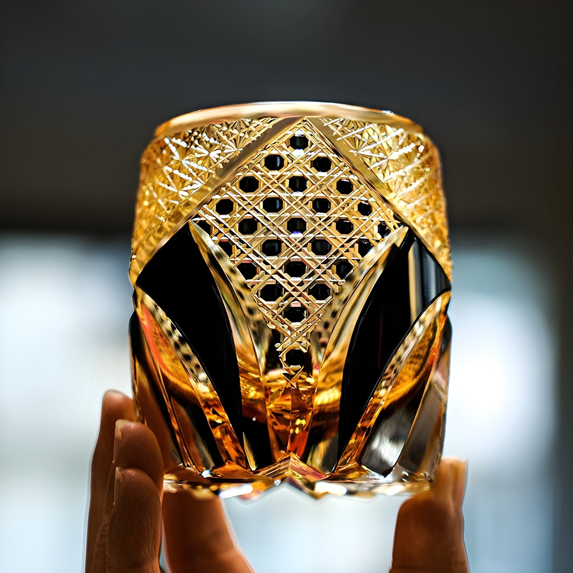 Bicchiere Edo Kiriko – ‘Cavaliere Imperiale’ – Scatola in legno GuerraHome