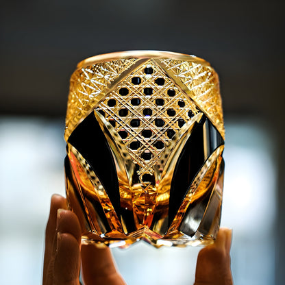 Bicchiere Edo Kiriko – ‘Cavaliere Imperiale’ – Scatola in legno GuerraHome