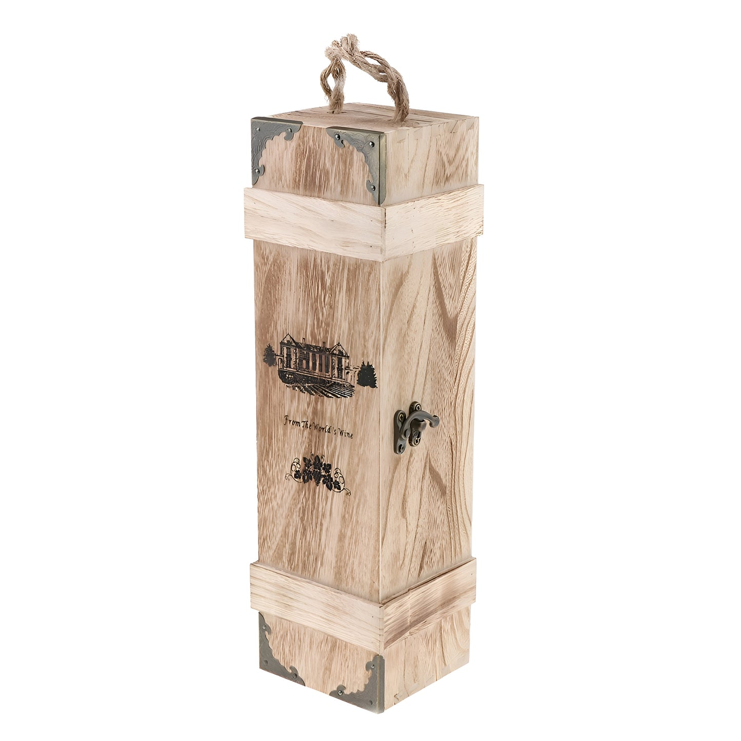 Antique Paulownia Clamshell Wine Packaging Box GuerraHome