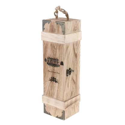 Antique Paulownia Clamshell Wine Packaging Box GuerraHome