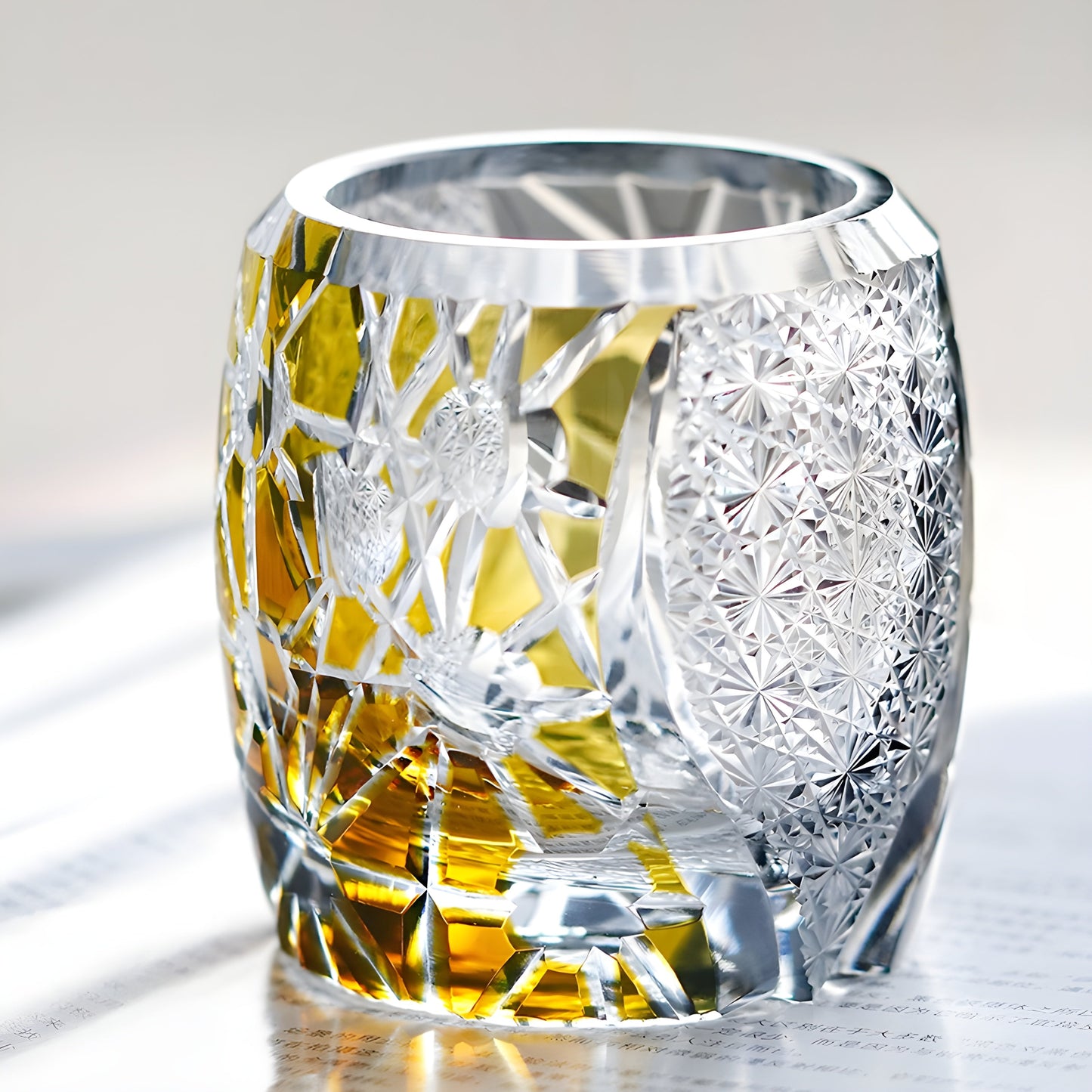 Bicchiere Edo Kiriko – ‘Venere’ (Oro/Nero) – Scatola in legno GuerraHome