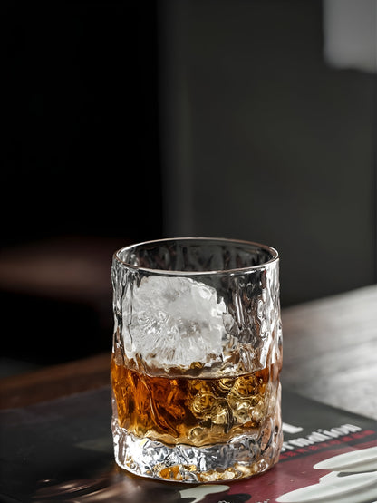 Japanese EDO First Snow Old Fashioned Glass Whiskey Cup Wood Gift Box Whisky Thick Crystal Hammer Heavy Wine Tumbler Beer Mug GuerraHome