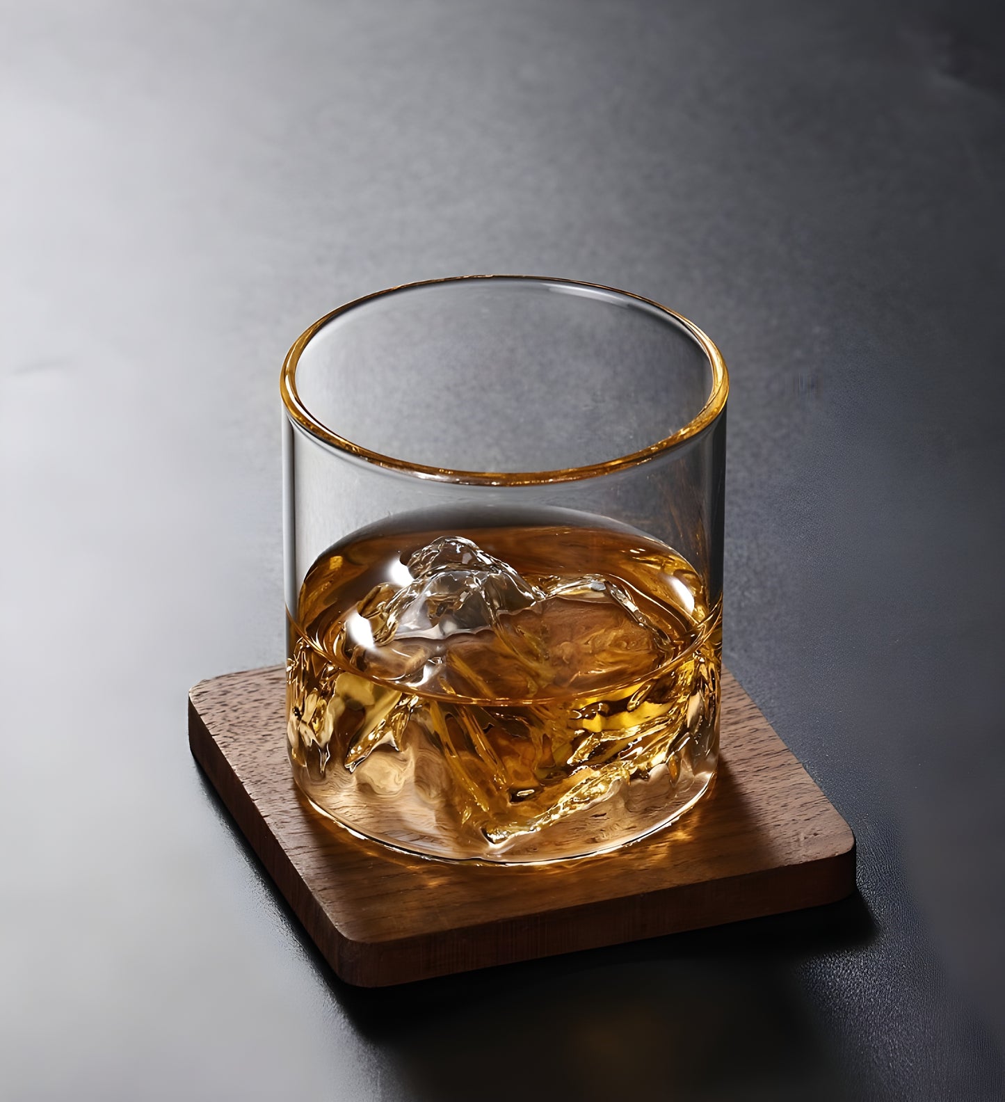 Bicchiere da Whisky – 'Monte Fuji' - Scatola in legno