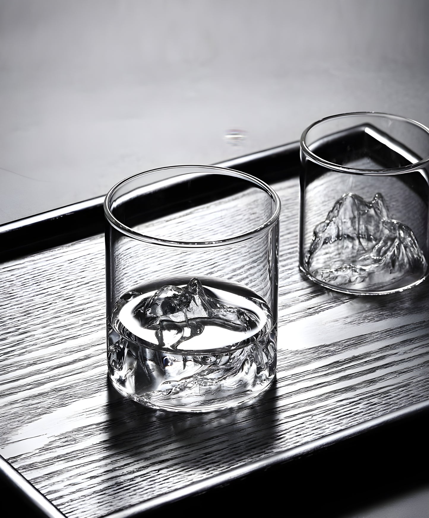 Bicchiere da Whisky – 'Monte Fuji' - Scatola in legno