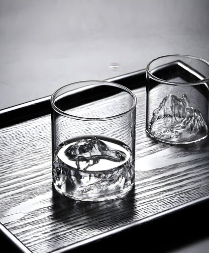 Bicchiere da Whisky – 'Monte Fuji' - Scatola in legno