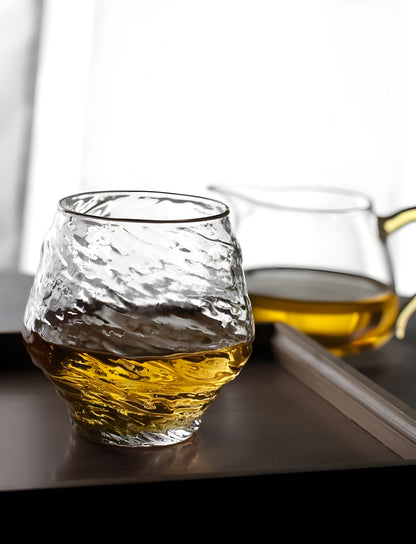 Bicchiere Edo Kiriko – ‘Snowfall’ (Cristallo trasparente) – Scatola in legno GuerraHome