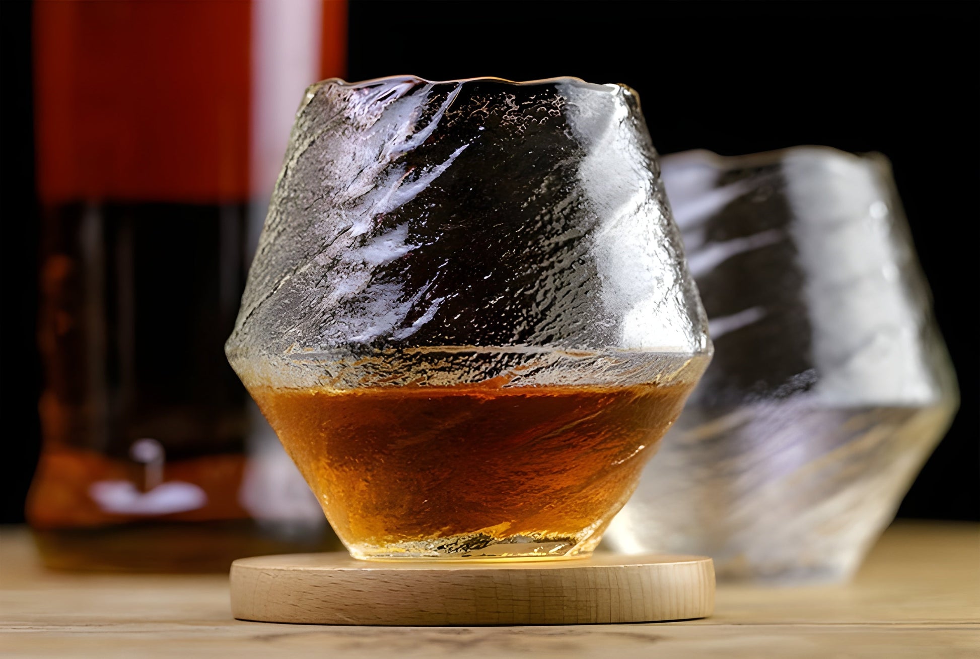 Bicchiere Edo Kiriko – ‘Snowfall’ (Cristallo trasparente) – Scatola in legno GuerraHome