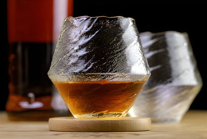 Bicchiere Edo Kiriko – ‘Snowfall’ (Cristallo trasparente) – Scatola in legno GuerraHome