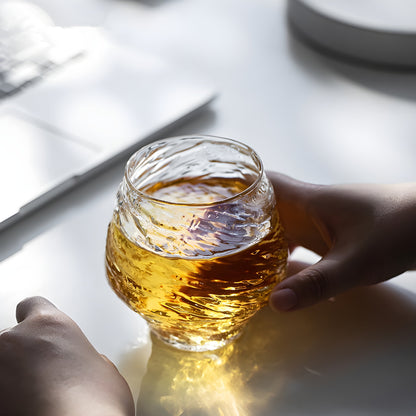 Bicchiere Edo Kiriko – ‘Snowfall’ (Cristallo trasparente) – Scatola in legno GuerraHome