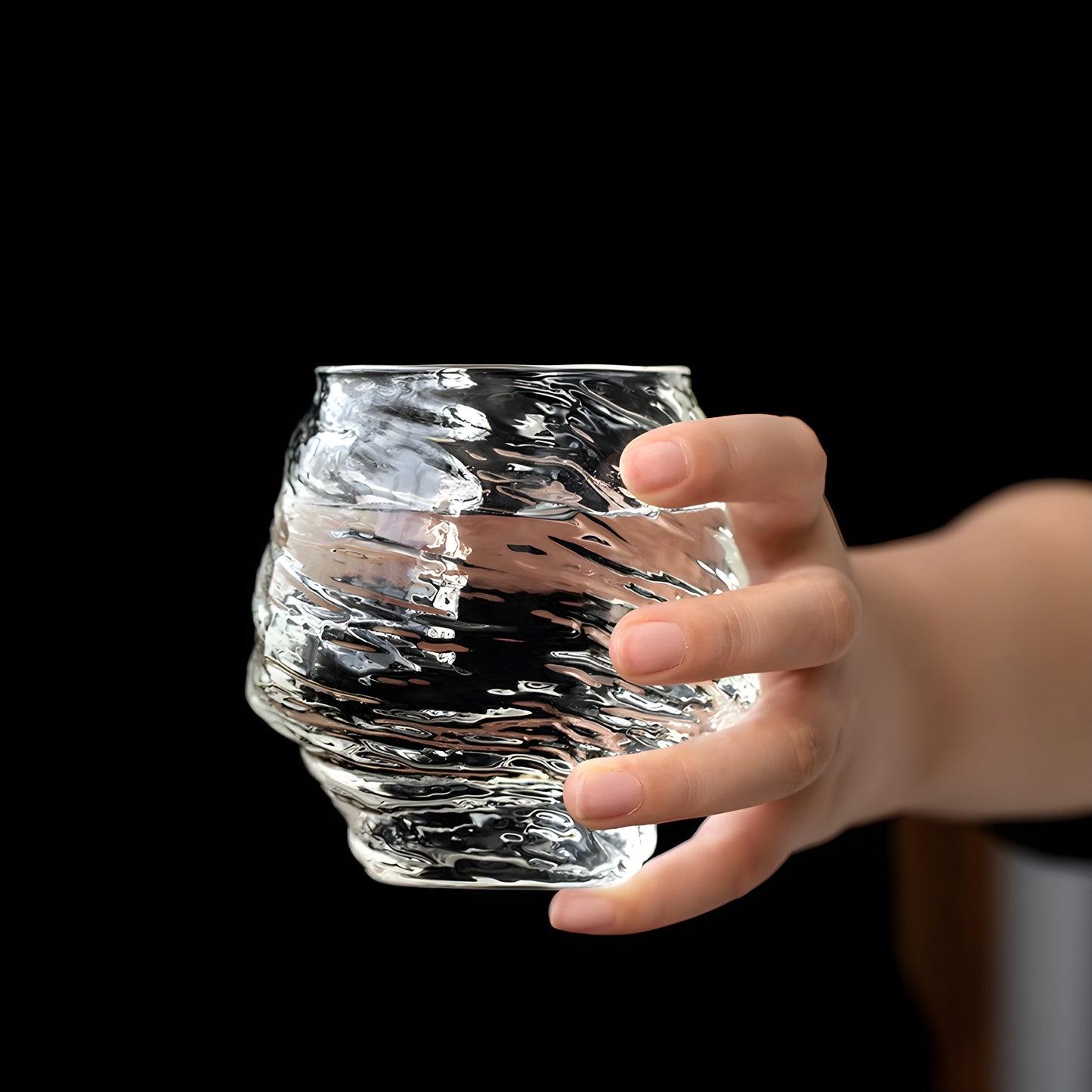 Bicchiere Edo Kiriko – ‘Snowfall’ (Cristallo trasparente) – Scatola in legno GuerraHome