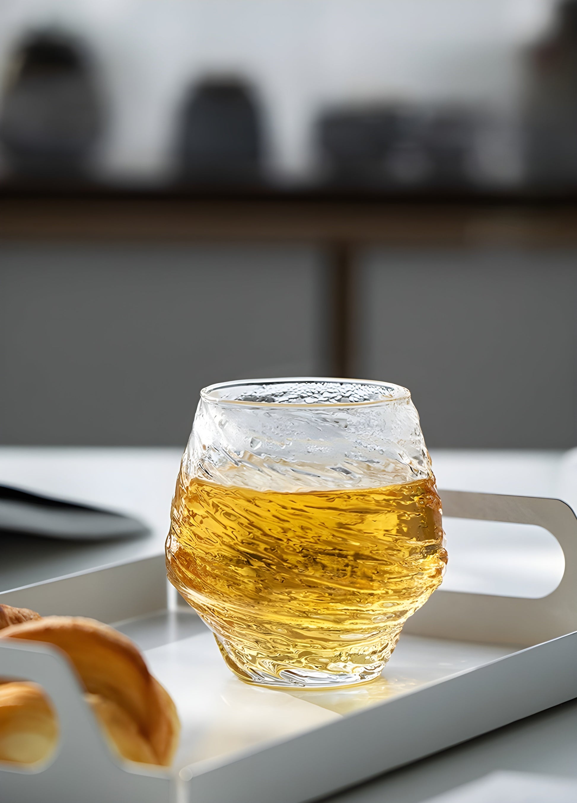 Bicchiere Edo Kiriko – ‘Snowfall’ (Cristallo trasparente) – Scatola in legno GuerraHome