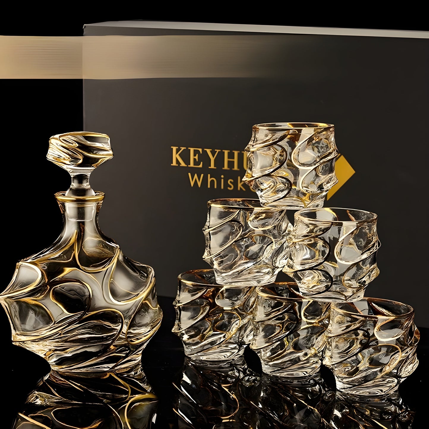 Set di Bicchieri 'Keyhuan' con Decanter  – Portabicchieri e Design Lussuoso GuerraHome