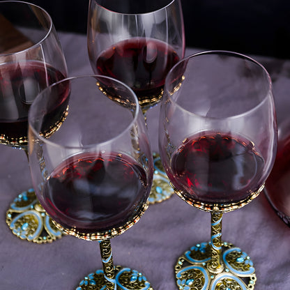 Set di Calici con Decanter 'Emerald Bloom' in Cristallo GuerraHome