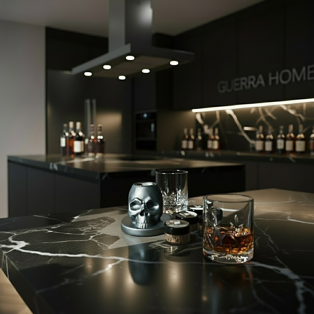 Set Affumicatore per Cocktail 'Skullfire' – Kit da Whisky con 4 Tipi di Legno – Box Regalo