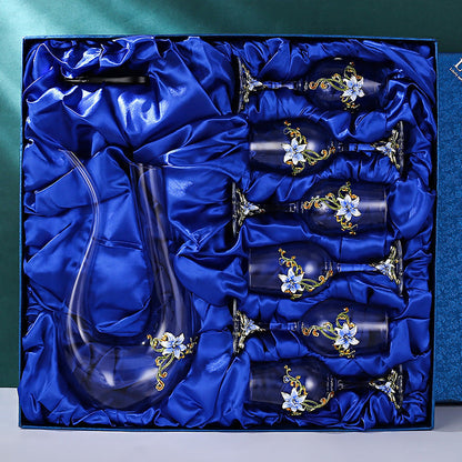 Enamel Goblet Crystal Glass Cup Home Use Set GuerraHome