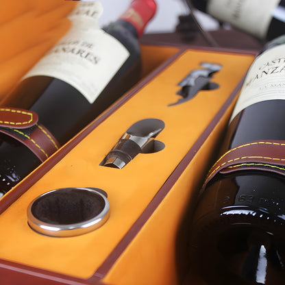 Cofanetto Regalo Vino in Pelle – Porta 1 o 2 Bottiglie (Nero o Marrone Scuro GuerraHome