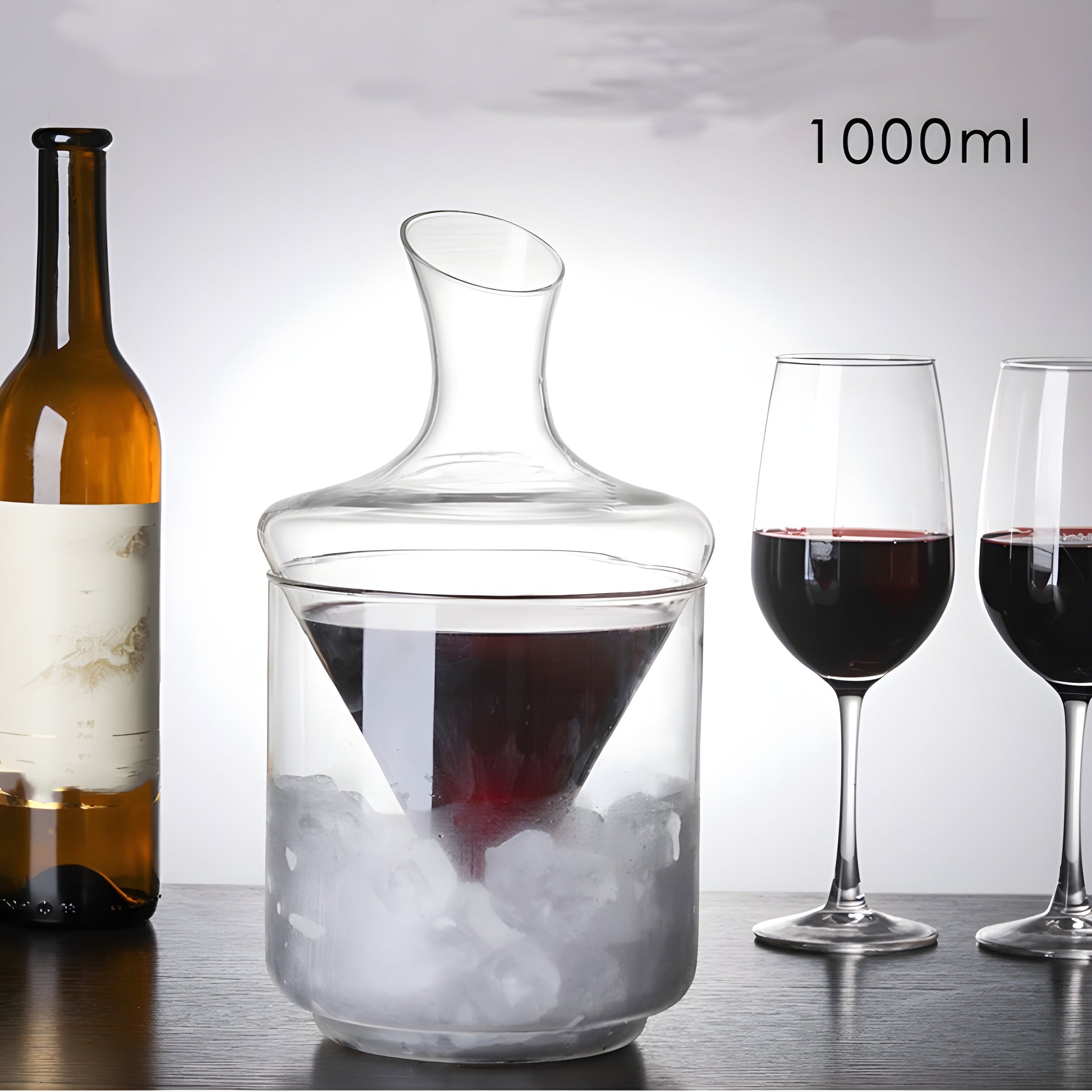 Ice Bucket Decanter Set Glass Oblique Mouth GuerraHome