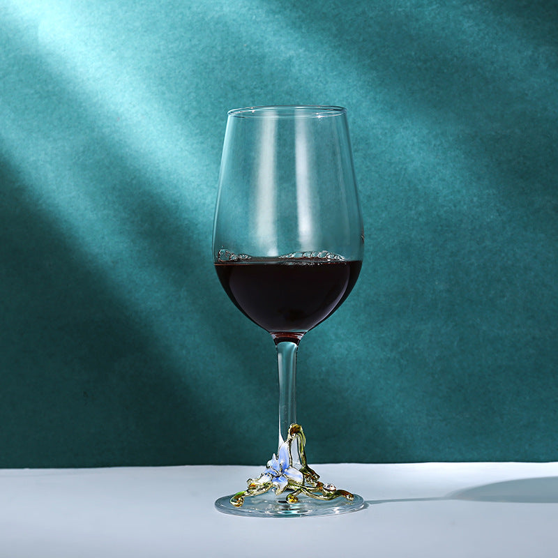 Enamel Goblet Crystal Glass Cup Home Use Set GuerraHome