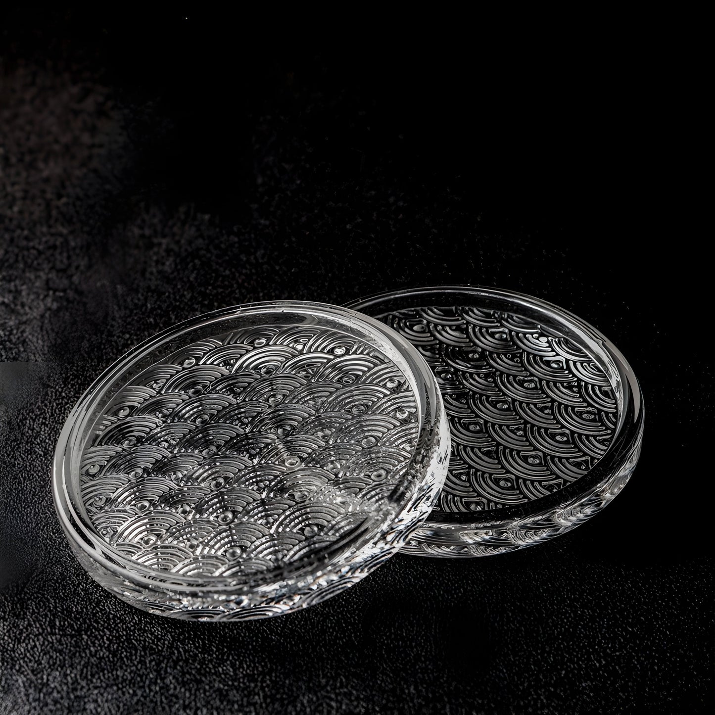 Sottobicchiere Giapponese – Rotondo Onda Marina – Vetro Resistente GuerraHome