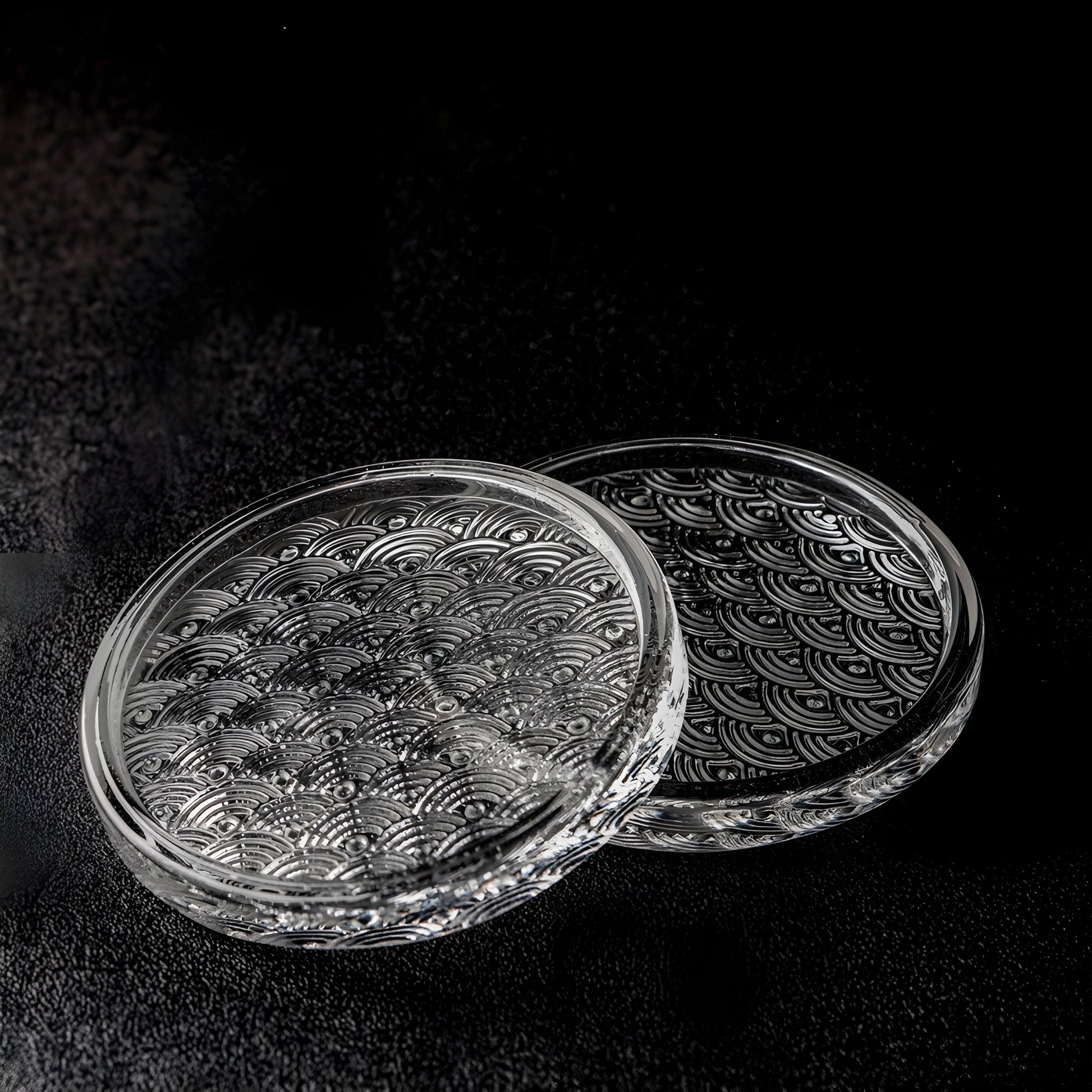 Sottobicchiere Giapponese – Rotondo Onda Marina – Vetro Resistente GuerraHome