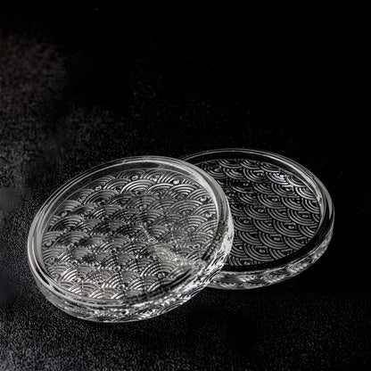 Sottobicchiere Giapponese – Rotondo Onda Marina – Vetro Resistente GuerraHome