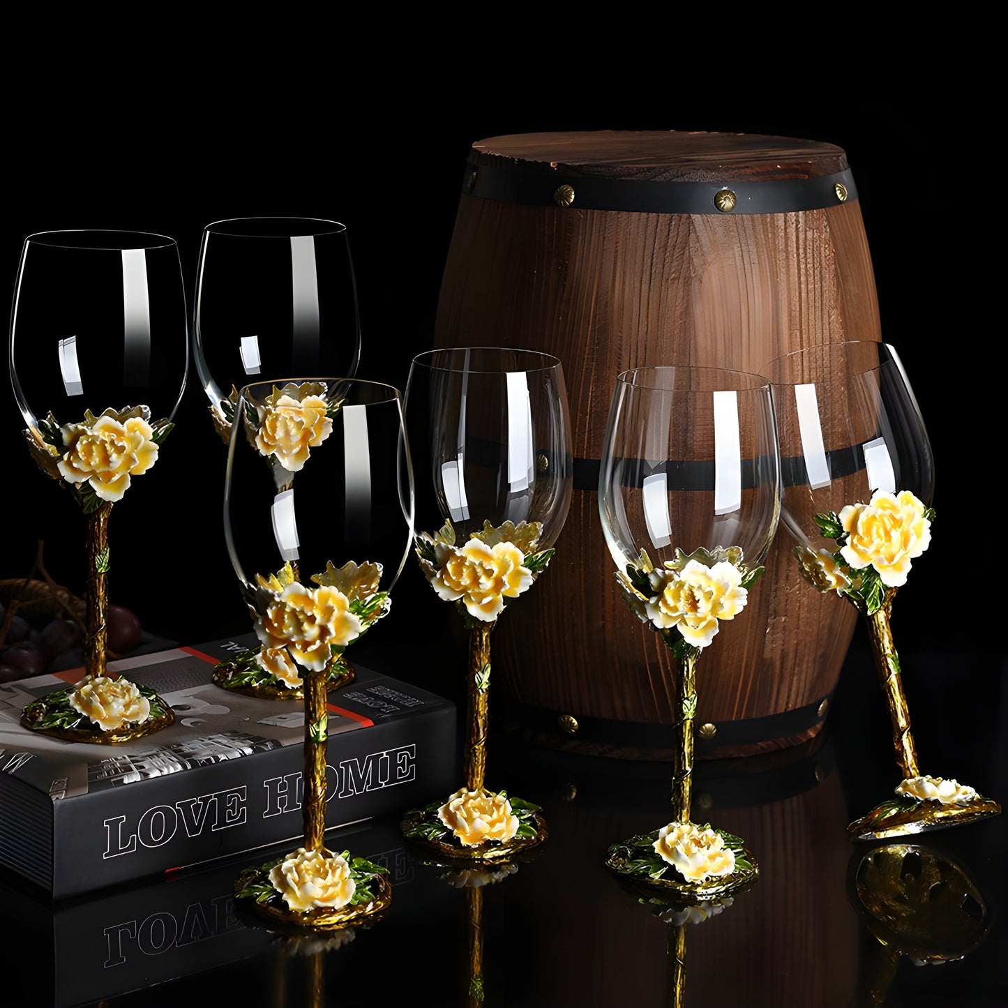 Coppia Di Calici "Golden Flower" GuerraHome