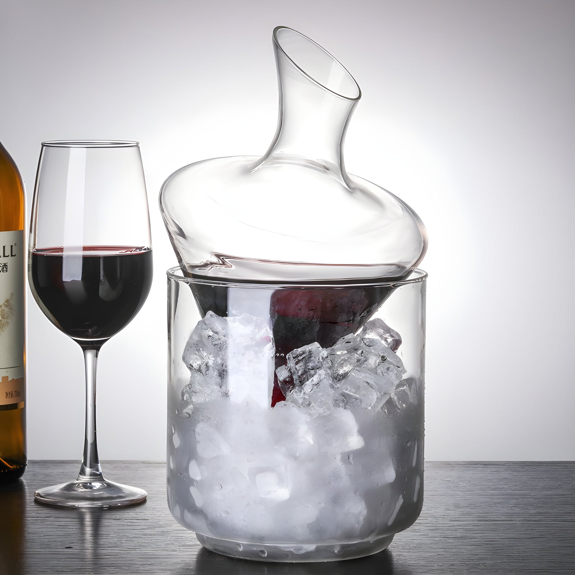 Ice Bucket Decanter Set Glass Oblique Mouth GuerraHome