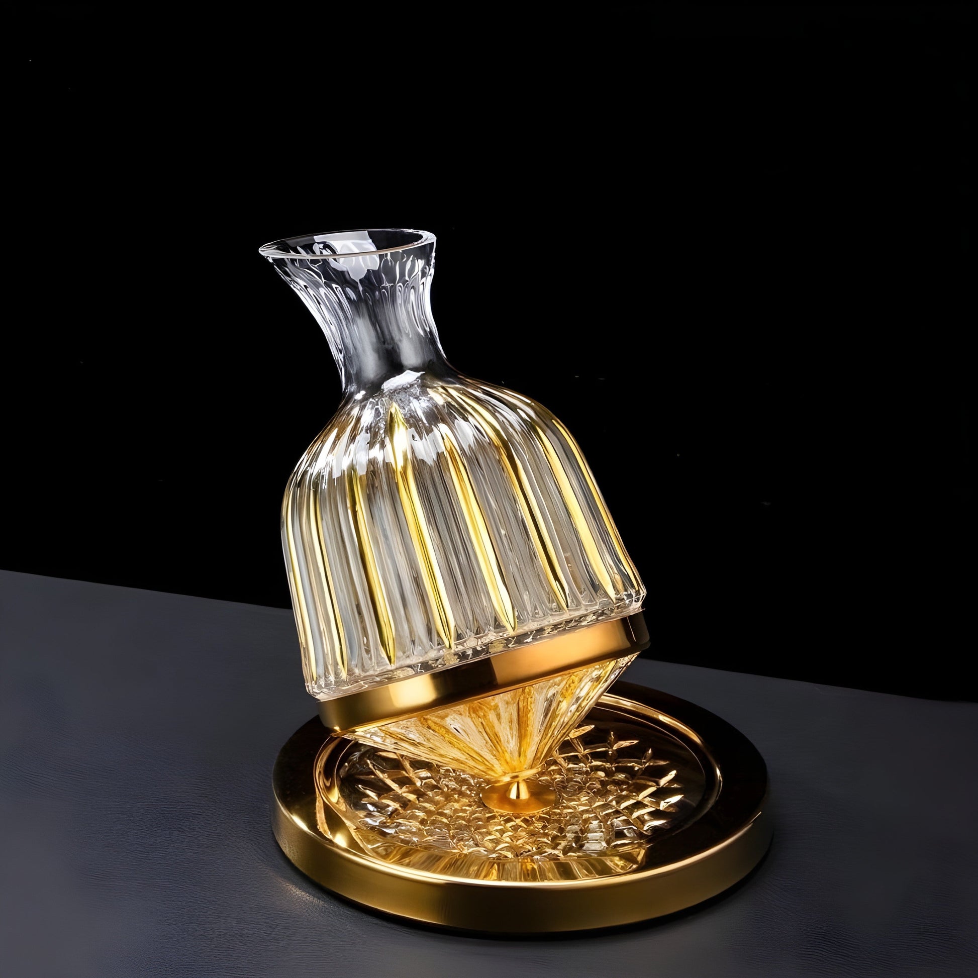 Set di Calici con Decanter 'Golden' In Cristallo GuerraHome