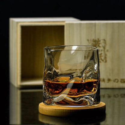 Bicchiere da Whisky Edo Kiriko – Corpo Increspato - Scatola In Legno GuerraHome