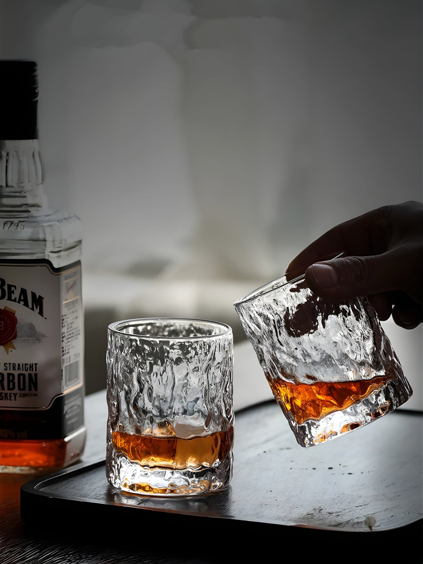 Japanese EDO First Snow Old Fashioned Glass Whiskey Cup Wood Gift Box Whisky Thick Crystal Hammer Heavy Wine Tumbler Beer Mug GuerraHome